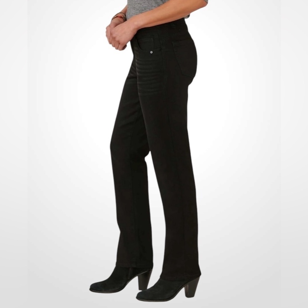 Women’s Democracy Ab Solution Patriot Black Straight Leg Jeans NWT size 4 - Picture 4 of 15